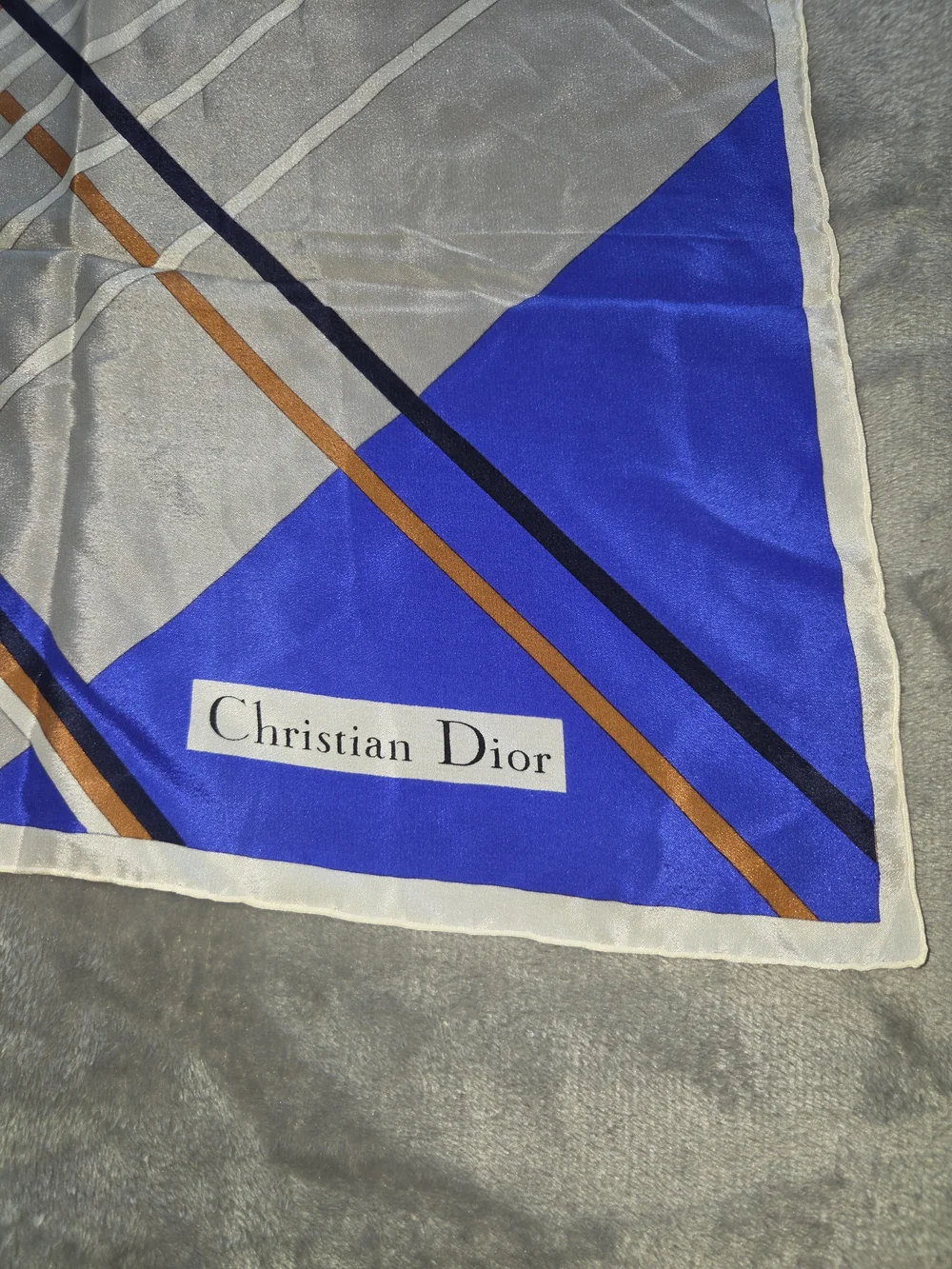 Christian Dior Multicolor Silk Scarf - Red, Blue & White